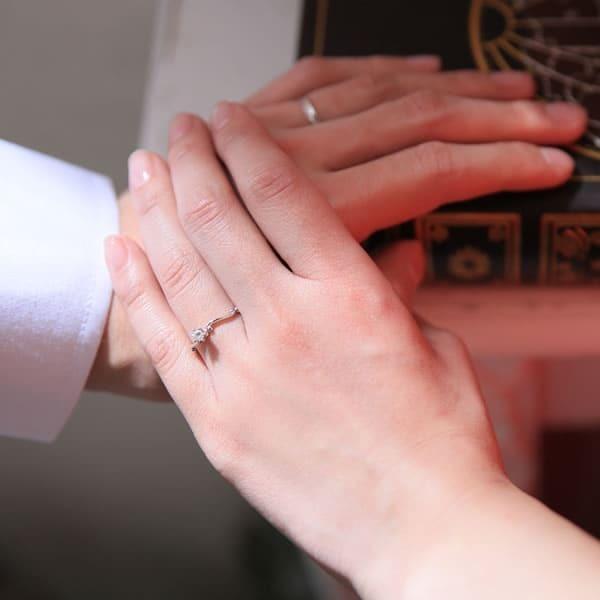 結婚指輪 婚約指輪 ホワイトゴールド シルバー K10 安い 指輪 ヒロインマリッジ プロミスシリーズ 11-4109SV_26-0159K10WG (L35)の画像