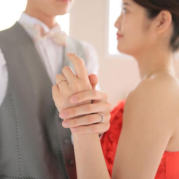 結婚指輪 婚約指輪 ピンクゴールド シルバー K18 安い 指輪 ヒロインマリッジ プロミスシリーズ 11-4140SV_ 20-0855K18PG (L35)の画像