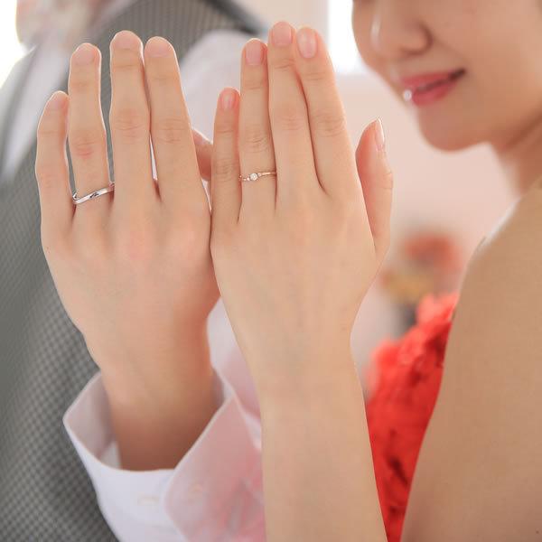 結婚指輪 婚約指輪 プラチナ シルバー Pt950 安い 指輪 ヒロインマリッジ プロミスシリーズ 11-4140SV_ 20-0855PT (L35)の画像
