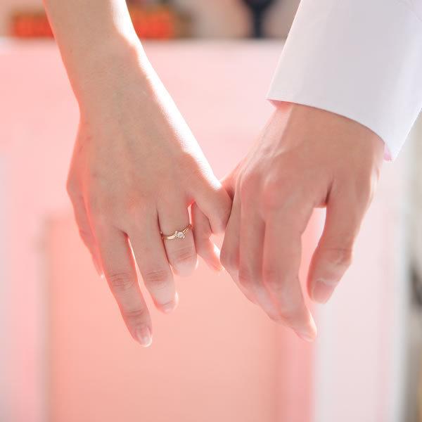 結婚指輪 婚約指輪 ピンクゴールド シルバー K18 安い 指輪 ヒロインマリッジ プロミスシリーズ 11-4157SV_ 20-0857K18PG (L35)の画像