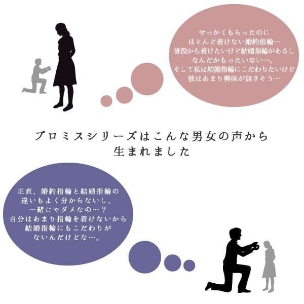 結婚指輪 婚約指輪 プラチナ シルバー Pt950 安い 指輪 ヒロインマリッジ プロミスシリーズ 11-4157SV_ 20-0857PT (L35)の画像