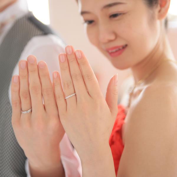 結婚指輪 婚約指輪 プラチナ シルバー PT950 安い 指輪 ヒロインマリッジ プロミスシリーズ 22-4174SV_ 26-2221PT (L35)の画像