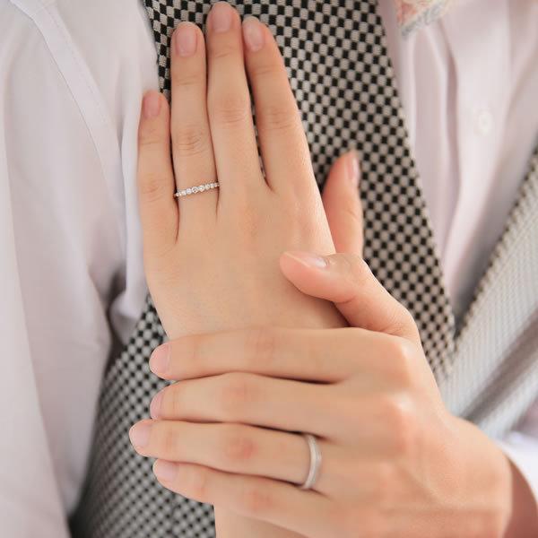 結婚指輪 婚約指輪 プラチナ シルバー PT950 安い 指輪 ヒロインマリッジ プロミスシリーズ 22-4174SV_ 26-2221PT (L35)の画像