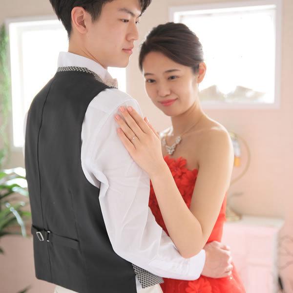 結婚指輪 プラチナ 婚約指輪 シルバー 安い 指輪 ヒロインマリッジ プロミスシリーズ 26-1917SV_ 26-4254PT (L35)の画像