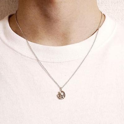 メンズペアネックレス Fiss-homme- 67-1833-1834 男性ペア ダイヤモンド ブラックダイヤ 指輪 お揃い 無料刻印 プレゼント 記念日 誕生日 ペア カップル (L28)の画像