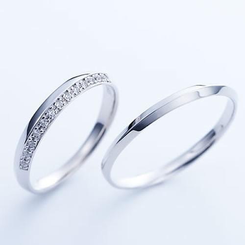 結婚指輪 マリッジリング ペアリング ホワイトゴールド K10 安い 指輪 40代  50代 ストレートライン Ange 11-22-4241-k10wg (L28)の画像