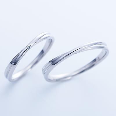 結婚指輪 プラチナ マリッジリング ペアリング 安い 指輪 ペア 40代  50代 Xライン 無料刻印 Ange 11-22-4245-pt (L28)の画像