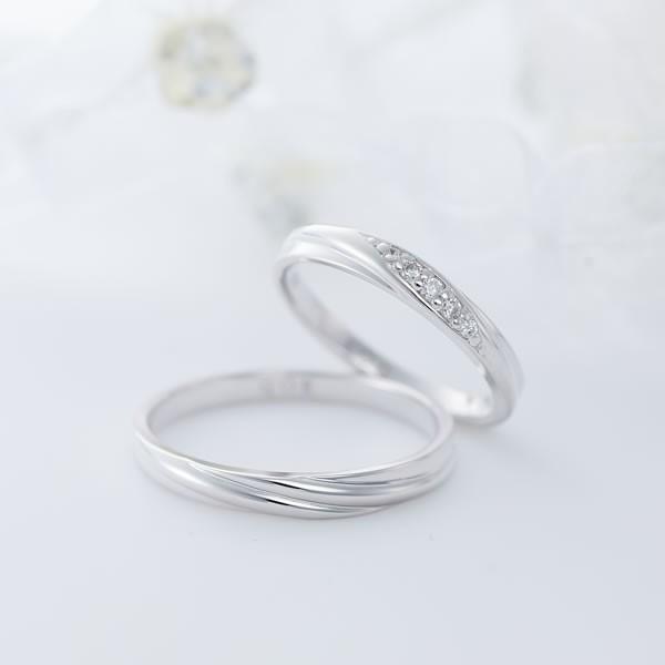 結婚指輪 マリッジリング ペアリング ペア 安い 40代 刻印 ケース ホワイトゴールド ブランド close to me cfr02-k10wh | Fiss