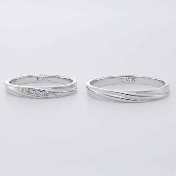 結婚指輪 マリッジリング ペアリング ペア 安い 40代 刻印 ケース ホワイトゴールド ブランド close to me cfr02-k10wh | Fiss | 02