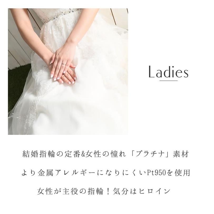 結婚指輪 プラチナ ペア 安い ステンレス マリッジリング 50代 ペアリング ヒロインマリッジ セミオーダーメイド HM003R-KS * (S28)の画像