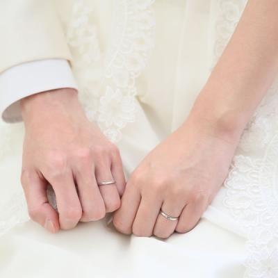 結婚指輪 プラチナ ペア 安い ステンレス マリッジリング 50代 ペアリング ヒロインマリッジ セミオーダーメイド HM003R-KS * (S28)の画像