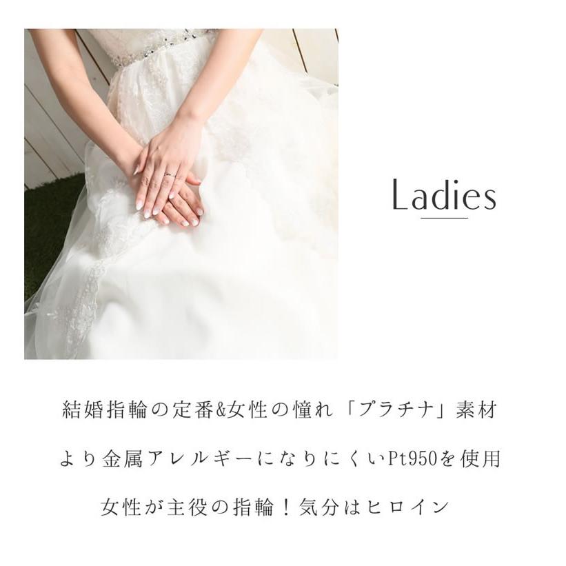 結婚指輪 プラチナ ペア 安い ステンレス マリッジリング 50代 ペアリング ヒロインマリッジ セミオーダーメイド HM005R-KS* (S28)の画像