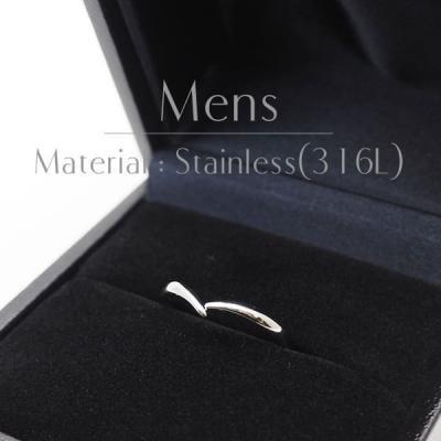 結婚指輪 プラチナ ダイヤ付 ペア 安い ステンレス マリッジリング 50代 ペアリング ヒロインマリッジ セミオーダーメイド HM006R-KS* (S28)の画像