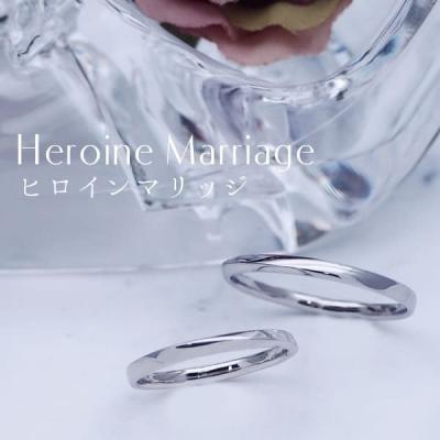結婚指輪 プラチナ ダイヤ付 ペア 安い ステンレス マリッジリング 50代 ペアリング ヒロインマリッジ セミオーダーメイド HM010R-KS* (S28)の画像