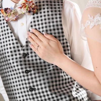 結婚指輪 プラチナ ダイヤ付 ペア 安い ステンレス マリッジリング 50代 ペアリング ヒロインマリッジ セミオーダーメイド HM010R-KS* (S28)の画像