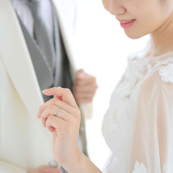 結婚指輪 プラチナ ペア 安い ステンレス マリッジリング 50代 ペアリング ヒロインマリッジ セミオーダーメイド HM012R-KS* (S28)の画像
