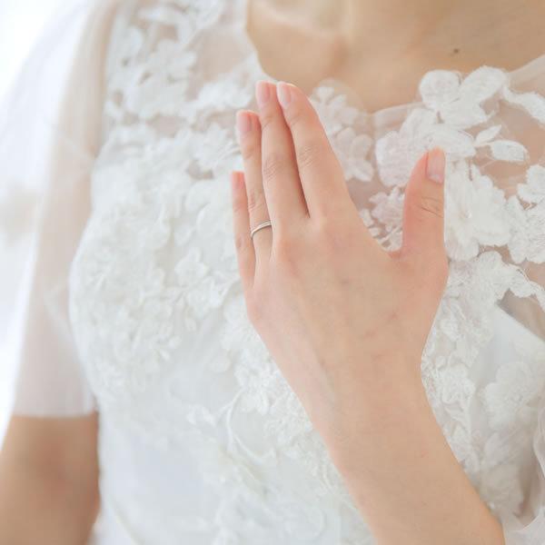 結婚指輪 プラチナ ペア 安い ステンレス マリッジリング 50代 ペアリング ヒロインマリッジ セミオーダーメイド HM012R-KS* (S28)の画像