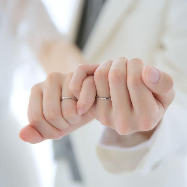 結婚指輪 プラチナ ペア 安い ステンレス マリッジリング 50代 ペアリング ヒロインマリッジ セミオーダーメイド HM012R-KS* (S28)の画像