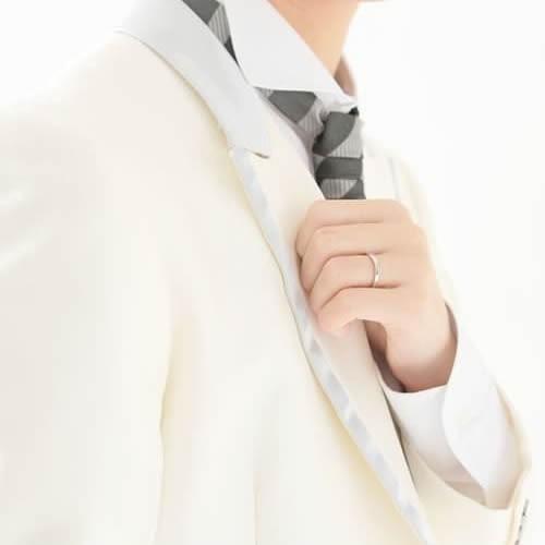 結婚指輪 プラチナ ペア 安い 指輪 ペア マリッジリング 40代 セミオーダーメイド プラチナ ペアリング PT950-009R-KS* (S28)の画像