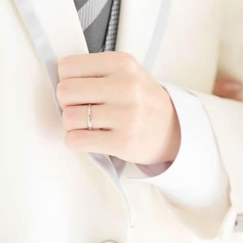 結婚指輪 プラチナ ペア 安い 指輪 ペア マリッジリング 40代 セミオーダーメイド プラチナ ペアリング PT950-009R-KS* (S28)の画像
