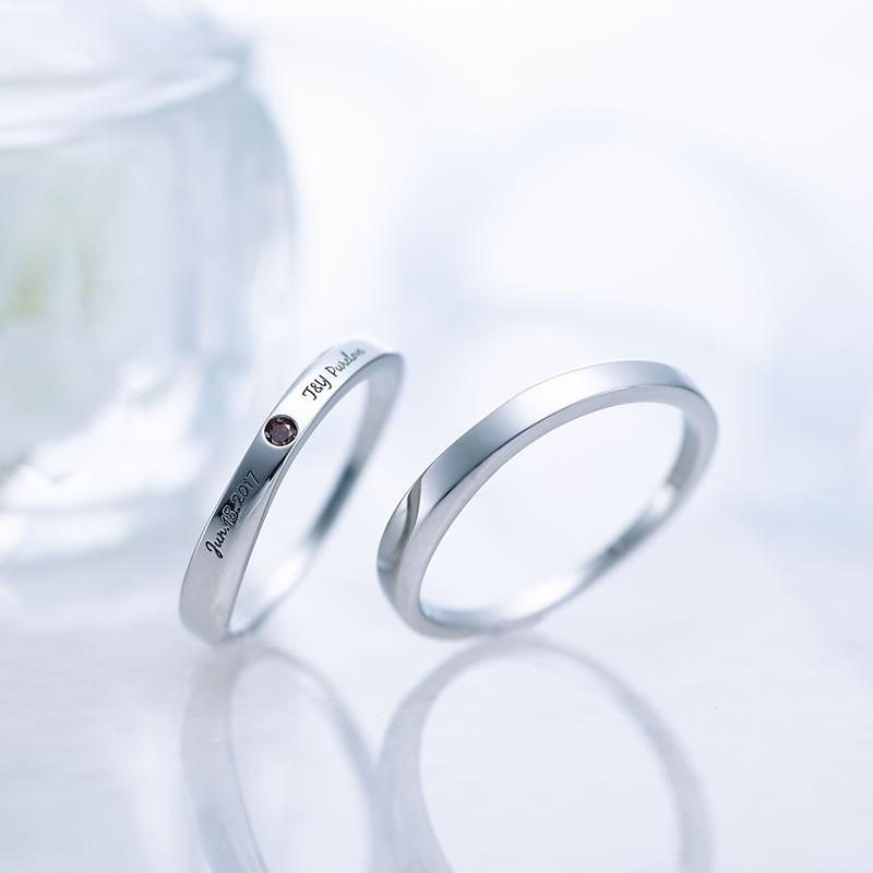 結婚指輪 プラチナ ペア 安い 指輪 ペア マリッジリング 40代 セミオーダーメイド プラチナ ペアリング PT950-009R-KS* (S28)の画像