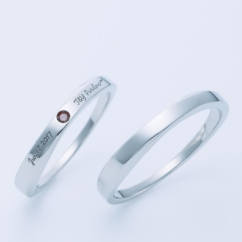 結婚指輪 プラチナ ペア 安い 指輪 ペア マリッジリング 40代 セミオーダーメイド プラチナ ペアリング PT950-009R-KS* (S28)の画像
