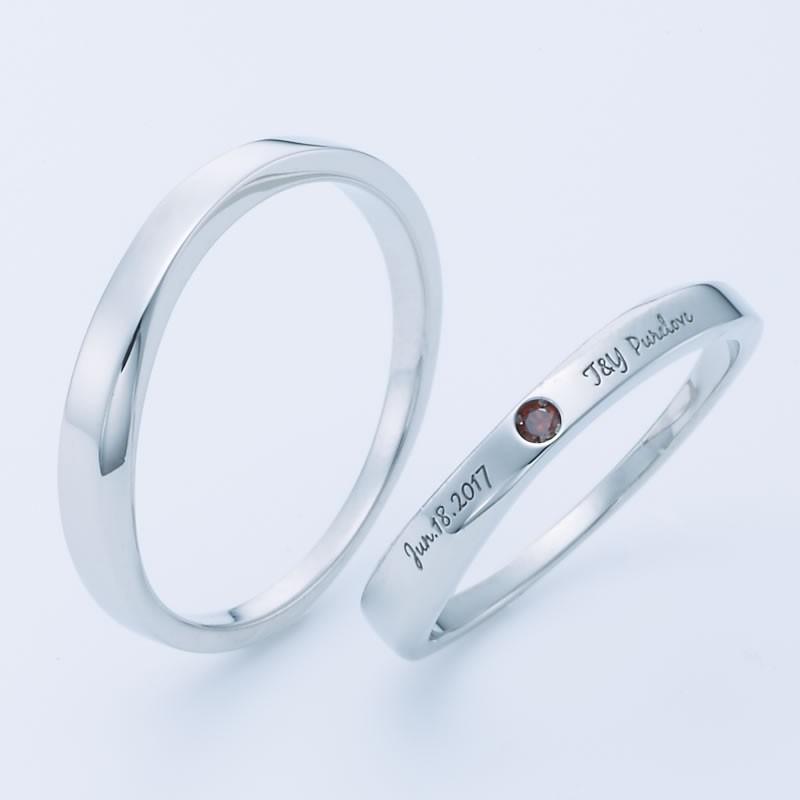 結婚指輪 プラチナ ペア 安い 指輪 ペア マリッジリング 40代 セミオーダーメイド プラチナ ペアリング PT950-009R-KS* (S28)の画像
