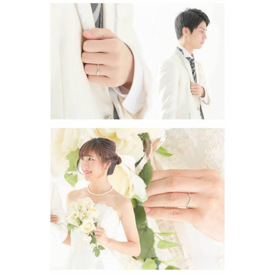 結婚指輪 プラチナ ペア 安い 指輪 ペア マリッジリング 40代 セミオーダーメイド プラチナ ペアリング PT950-027R-KS* (S28)の画像