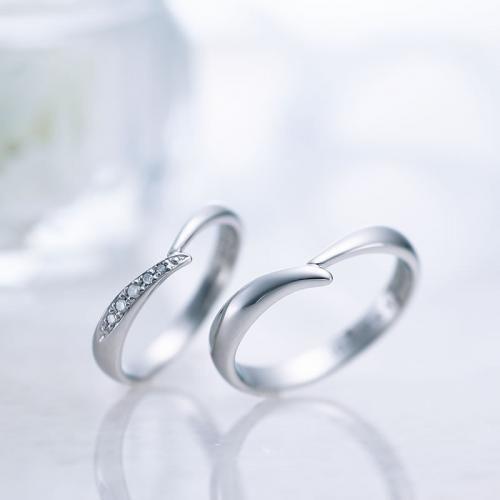 結婚指輪 プラチナ ペア 安い 指輪 ペア マリッジリング 40代 セミオーダーメイド プラチナ ペアリング PT950-027R-KS* (S28)の画像