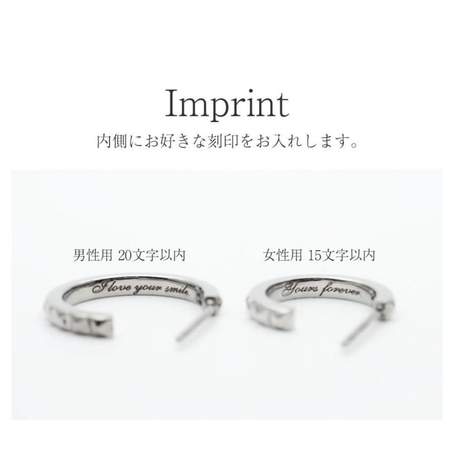 ペアピアス カップル 片耳 刻印 誕生石 人気 ステンレス レディース メンズ シンプル セミオーダーメイド ST003P-KS* (S28)の画像