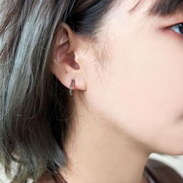 ペアピアス カップル 片耳 刻印 誕生石 人気 ステンレス レディース メンズ シンプル セミオーダーメイド ST003P-KS* (S28)の画像