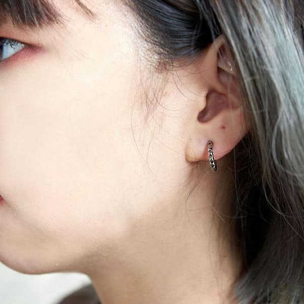 ペアピアス カップル 片耳 刻印 誕生石 人気 ステンレス レディース メンズ シンプル セミオーダーメイド ST003P-KS* (S28)の画像