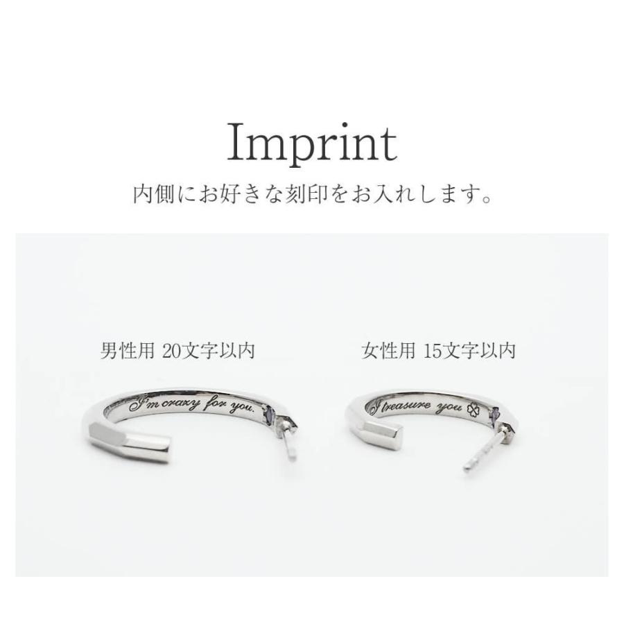 ペアピアス カップル 片耳 刻印 誕生石 人気 ステンレス レディース メンズ シンプル セミオーダーメイド ST005P-KS* (S28)の画像