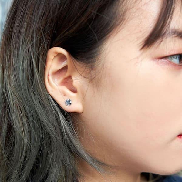 ペアピアス カップル 片耳 刻印 誕生石 人気 ステンレス レディース メンズ シンプル セミオーダーメイド ST005P-KS* (S28)の画像