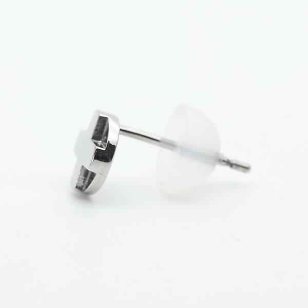 ペアピアス カップル 片耳 刻印 誕生石 人気 ステンレス レディース メンズ シンプル セミオーダーメイド ST005P-KS* (S28)の画像