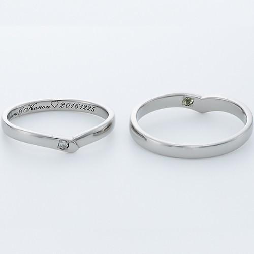 ペアリング ステンレス カップル 2個セット 刻印 結婚指輪 ペア 40代 50代 ステンレスリング セミオーダーメイド ST025R-KS* (S28)の画像