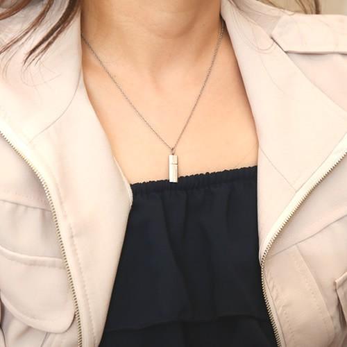 ペアネックレス ステンレス ネックレスチェーン 30代 40代 刻印 大人 人気 カップル メンズ セミオーダーメイド ST101N-KS* (S28)の画像