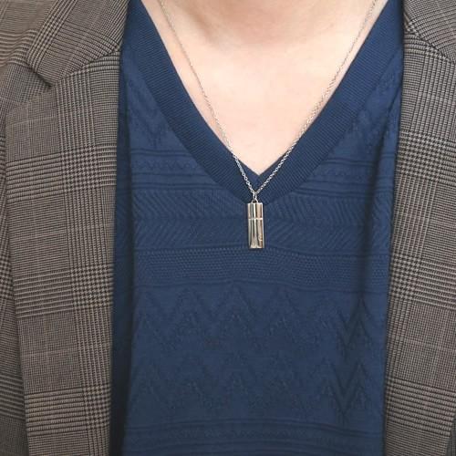 ペアネックレス ステンレス ネックレスチェーン 30代 40代 刻印 大人 人気 カップル メンズ セミオーダーメイド ST101N-KS* (S28)の画像