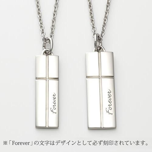 ペアネックレス ステンレス ネックレスチェーン 30代 40代 刻印 大人 人気 カップル メンズ セミオーダーメイド ST101N-KS* (S28)の画像