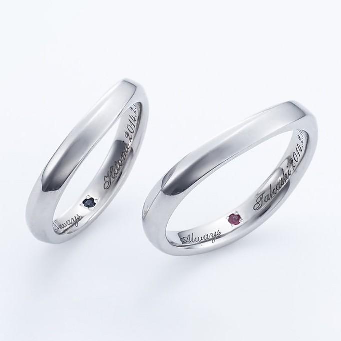ペアリング ステンレス カップル 2個セット 刻印 結婚指輪 ペア 40代 50代 ステンレスリング セミオーダーメイド ST102R-KS* (S28)の画像