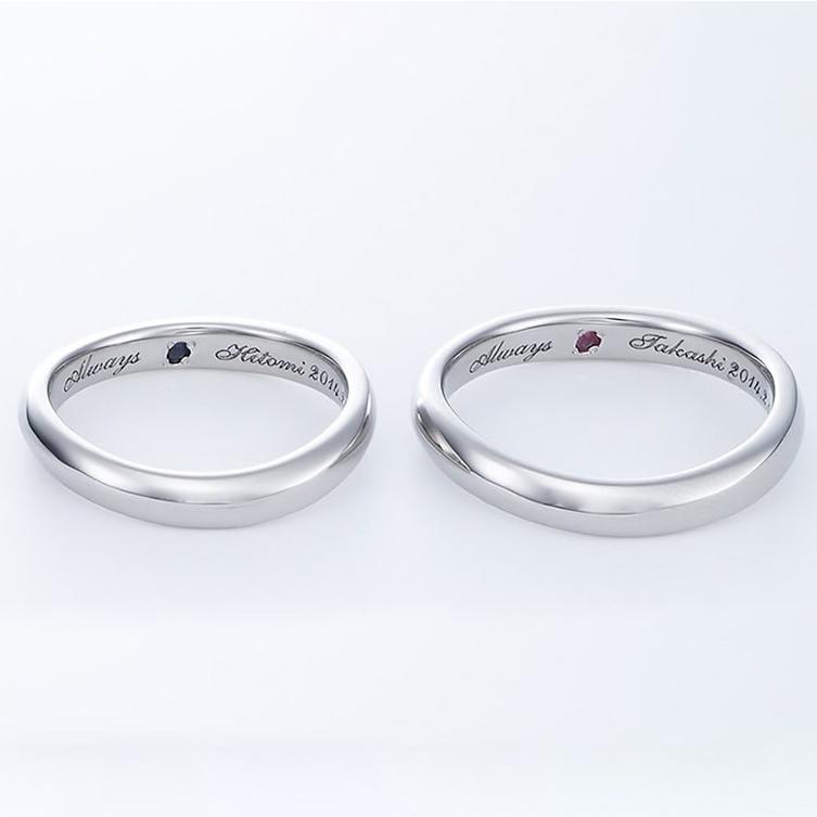 ペアリング ステンレス カップル 2個セット 刻印 結婚指輪 ペア 40代 50代 ステンレスリング セミオーダーメイド ST102R-KS* (S28)の画像
