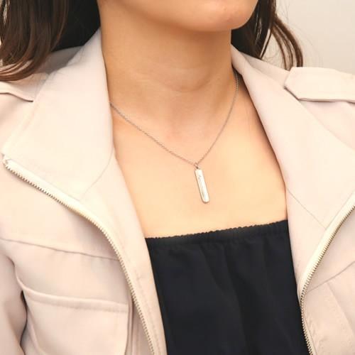 ペアネックレス ステンレス ネックレスチェーン 30代 40代 刻印 大人 人気 カップル メンズ セミオーダーメイド ST103N-KS* (S28)の画像
