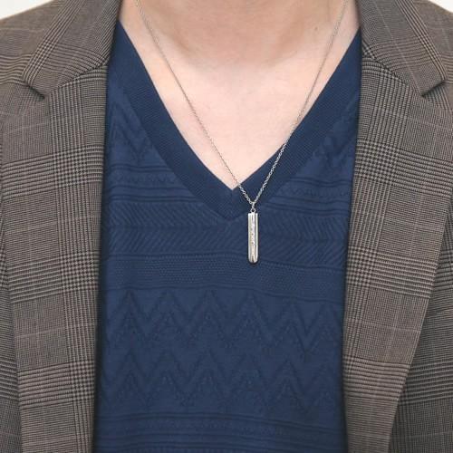 ペアネックレス ステンレス ネックレスチェーン 30代 40代 刻印 大人 人気 カップル メンズ セミオーダーメイド ST103N-KS* (S28)の画像