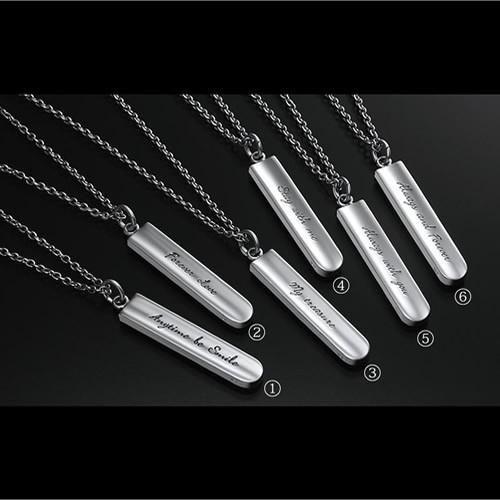 ペアネックレス ステンレス ネックレスチェーン 30代 40代 刻印 大人 人気 カップル メンズ セミオーダーメイド ST103N-KS* (S28)の画像