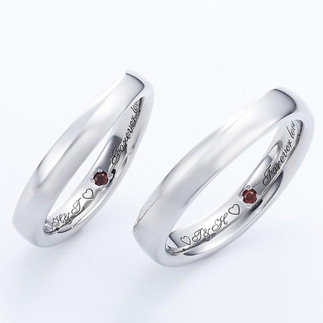 ペアリング ステンレス カップル 2個セット 刻印 結婚指輪 ペア 40代 50代 ステンレスリング セミオーダーメイド ST105R-KS* (S28)の画像