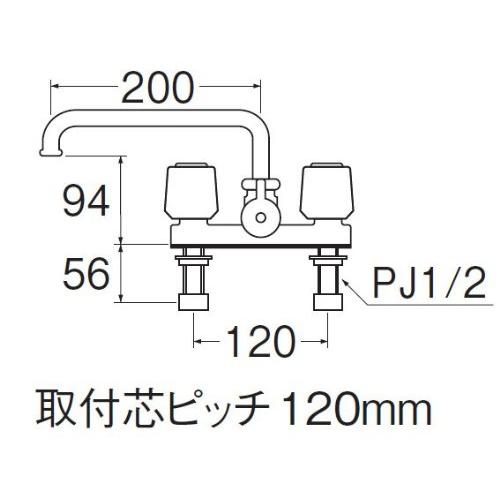 SANEI(サンエイ) 水栓金具 【SK710-LH】ツーバブルデッキシャワ混合栓 