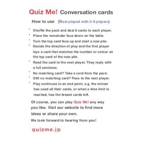 クイズ ミー! 英会話カードゲーム レベル2 パック1 【英語 教材 ゲーム】 Quiz Me! Conversation Cards for Adu |  | 07