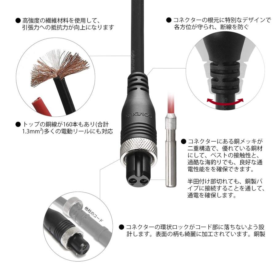 ゴメクサス (Gomexus) 電動リール スーパーAIR コード ジャンプスターターコード 270cm シマノ (Shimano) ダイワ (Dai｜select-apollon｜02