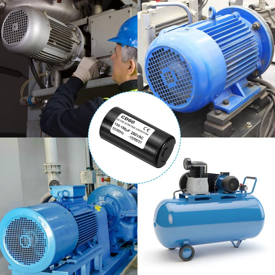 PATIKIL モーター始動コンデンサー 130-156uF/Mfd 250VAC 50/60Hz CD60 運転コンデンサ モーター始動コンデンサ |  | 04