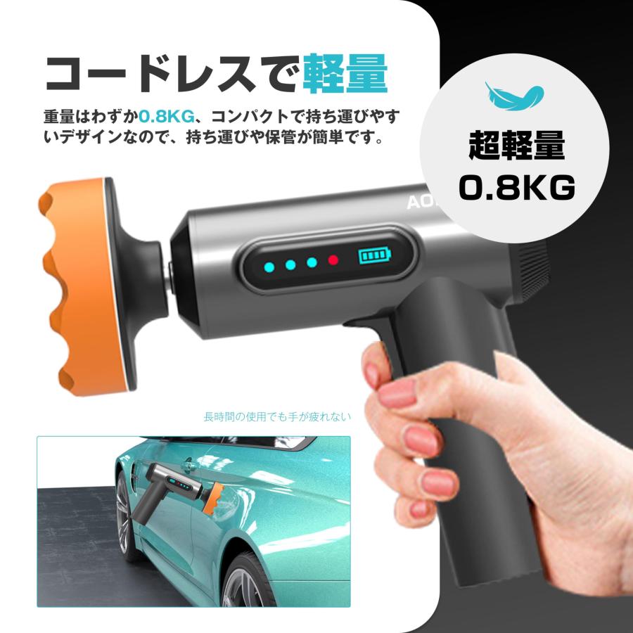電動ポリッシャー 充電式ポリッシャー 研磨機 コードレス 75mm USB充電 